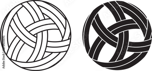 outline silhouette sepak takraw ball icon set