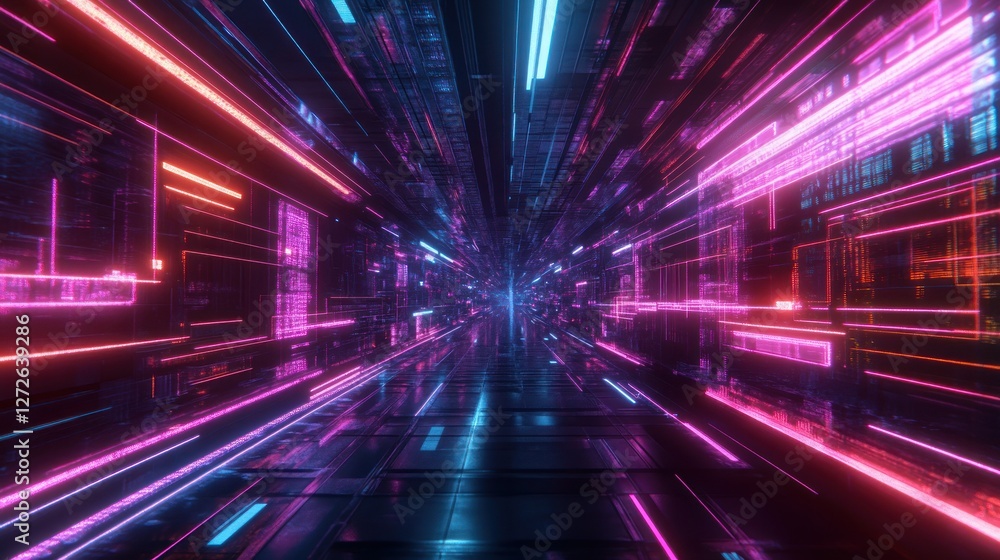 Neon Tunnel: A Futuristic Digital Highway Neon Tunnel: A Futuristic Digital Highway