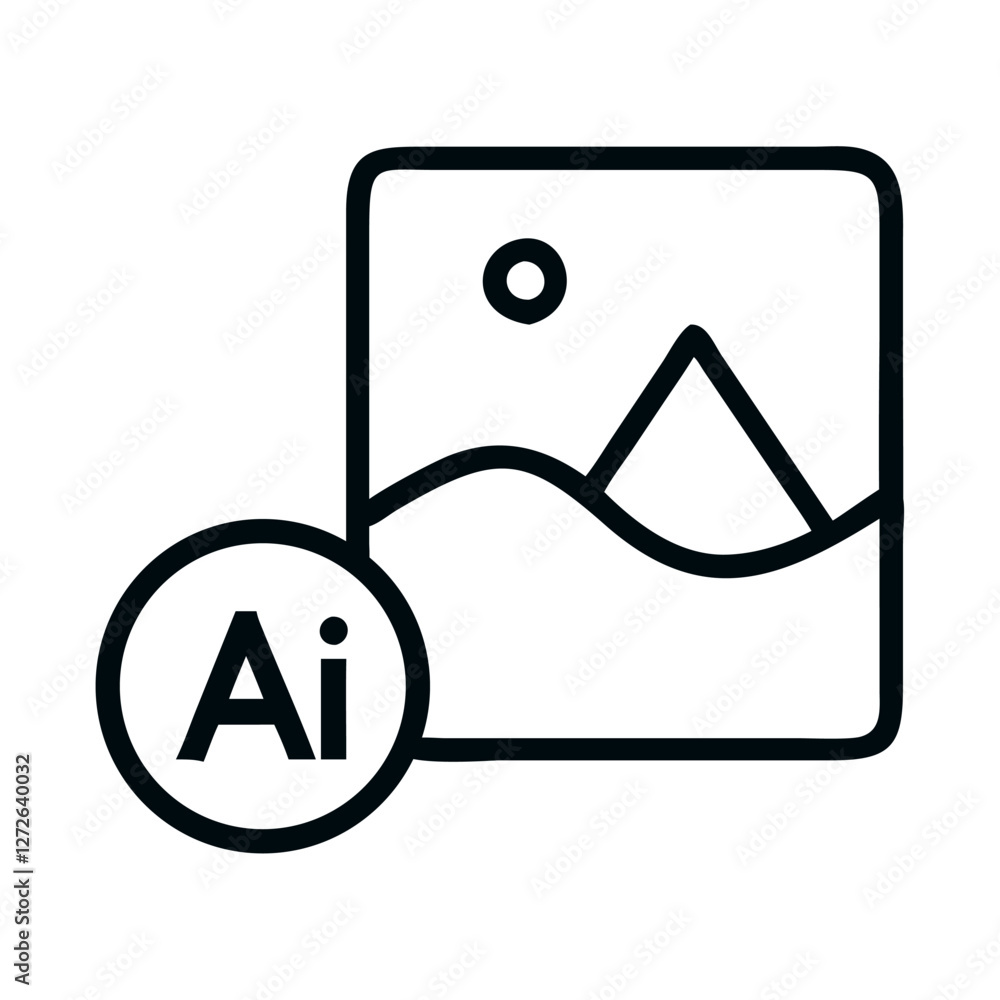 Ai image icon with digital art Ai image icon with digital art