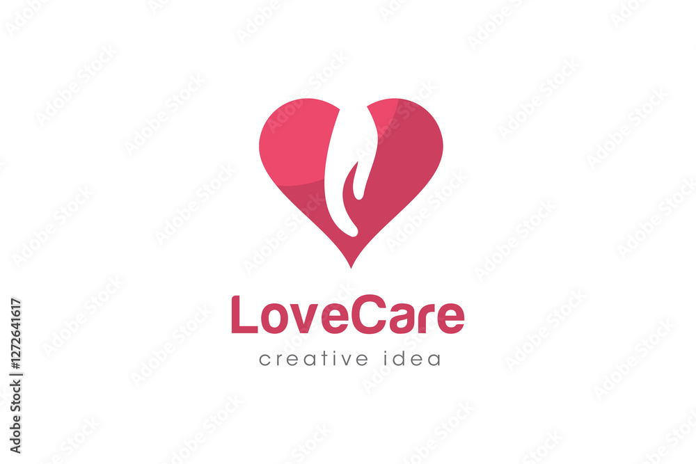 Creative Love Care Concept Logo Design Template Creative Love Care Concept Logo Design Template