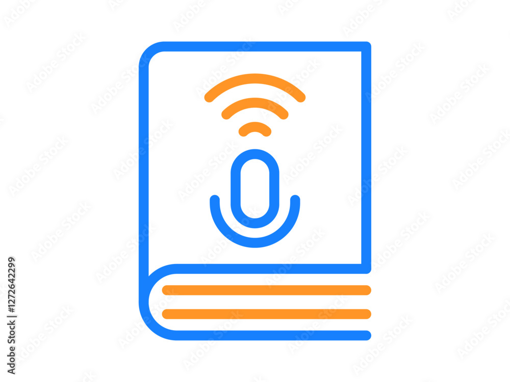 Audio book icon. Podcast vector icon concept. Podcast symbols outline vector line icons. Audio book icon. Podcast vector icon concept. Podcast symbols outline vector line icons.