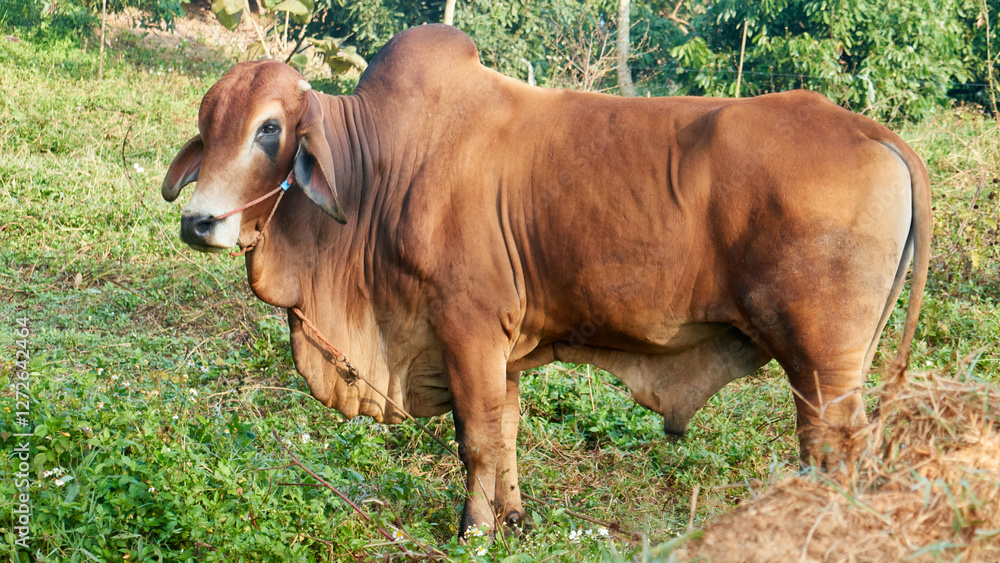 Humped Cows in a Traditional Thai Village – Unique Livestock