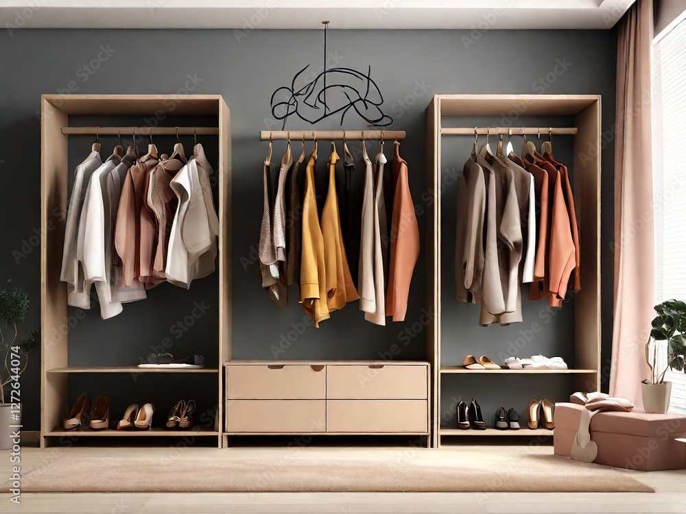 wardrobe with clothes wardrobe with clothes