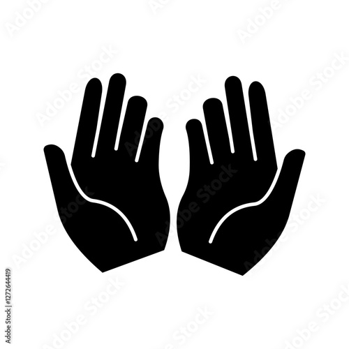 Pray icon vector. Hands folded in prayer line icon. Outline hands folded in prayer vector icon. Designed for web and app design interfaces.