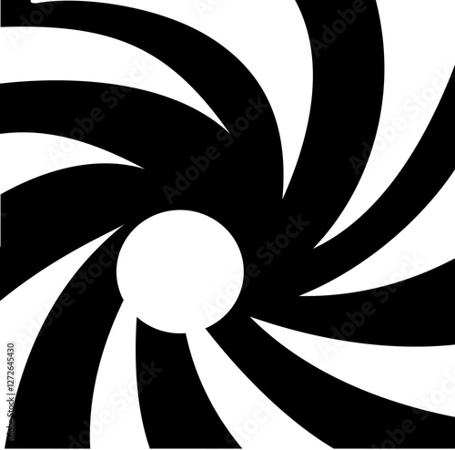 Abstract background inside of a gun barrel. Spiraled interior of a gun. 007 logo. Abstract background.