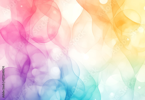 Colorful background with a rainbow of colors. The background is a mix of pink, blue, yellow, and green. The colors are vibrant and lively, creating a cheerful and energetic mood