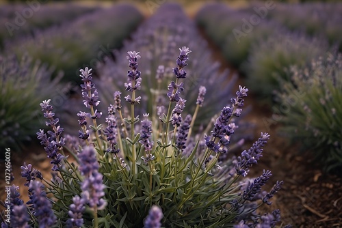 Lavender Field with Purple Flowers