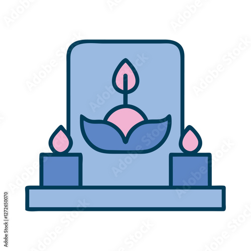 Mindfulness Meditation candle altar icon