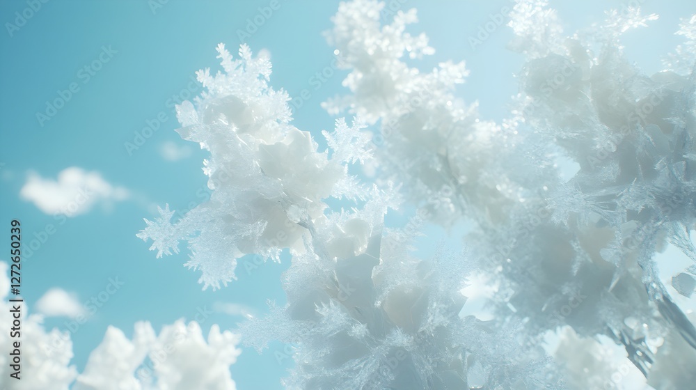 Photorealistic Pale Blue Background with Detailed Frosted Texture Photorealistic Pale Blue Background with Detailed Frosted Texture