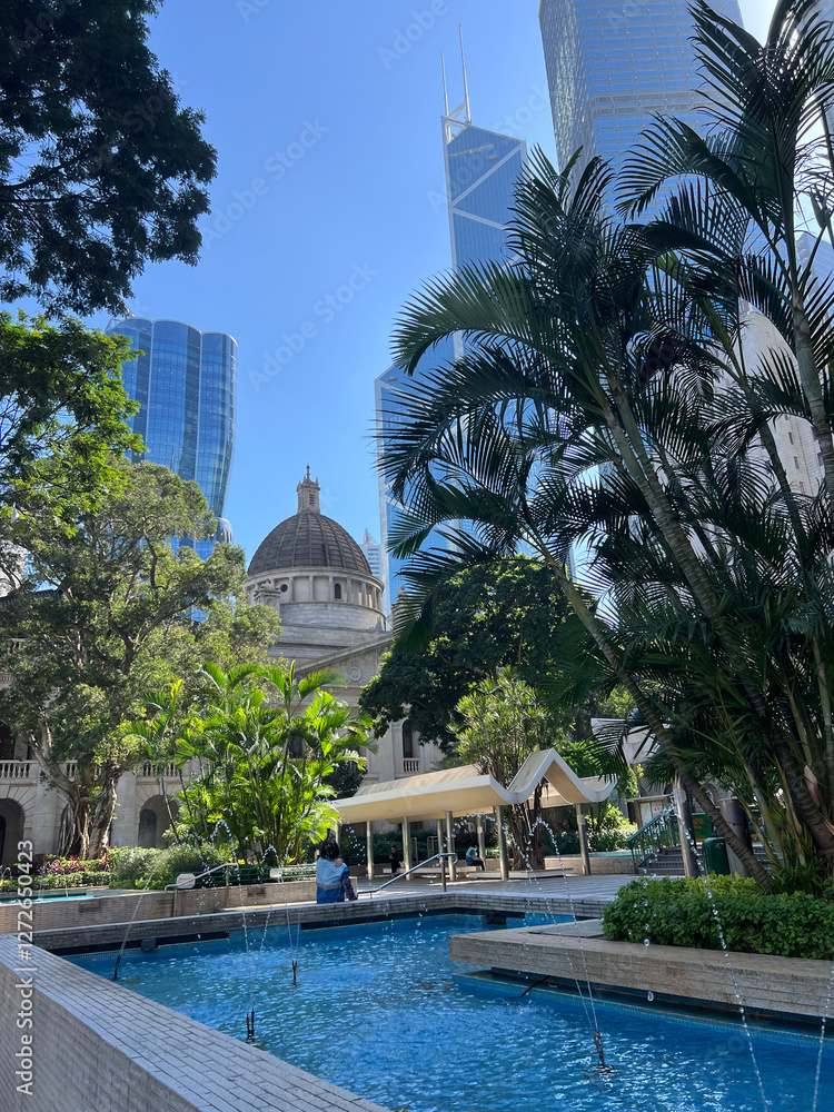 Court of Final Appeal building in between the skyscrapers