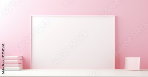 Wallpaper Mural Minimalist display with a blank frame and pink background for decoration or presentation. Torontodigital.ca