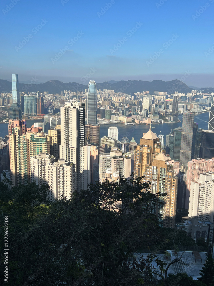 View from the peak over Hong Kong city View from the peak over Hong Kong city