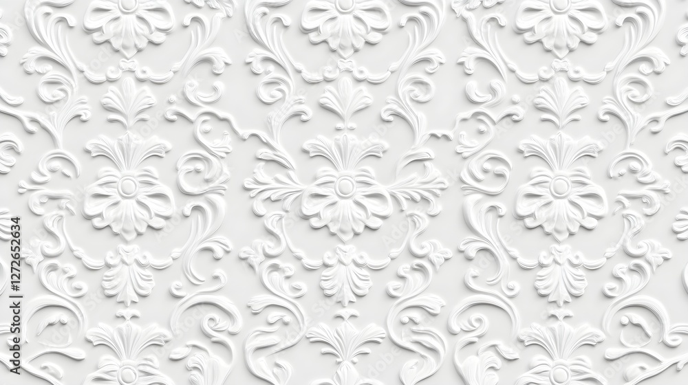 Elegant Timeless Damask Pattern in Grey High Quality Photorealistic Elegant Timeless Damask Pattern in Grey High Quality Photorealistic