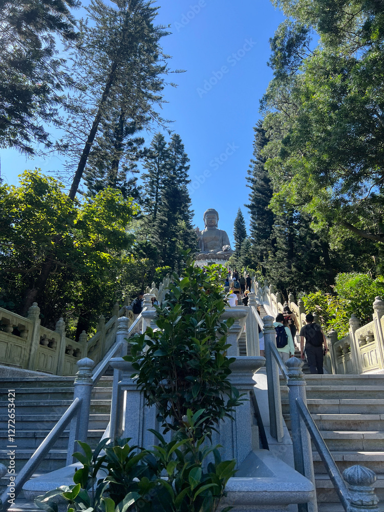 Stairs towards the Tian Tan Buddha