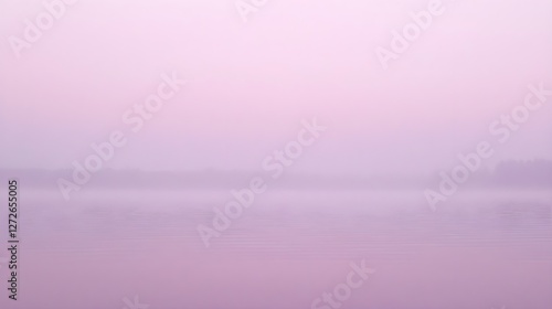 Serene Sunrise with Pastel Gradient Colors Over Calm Water Surface