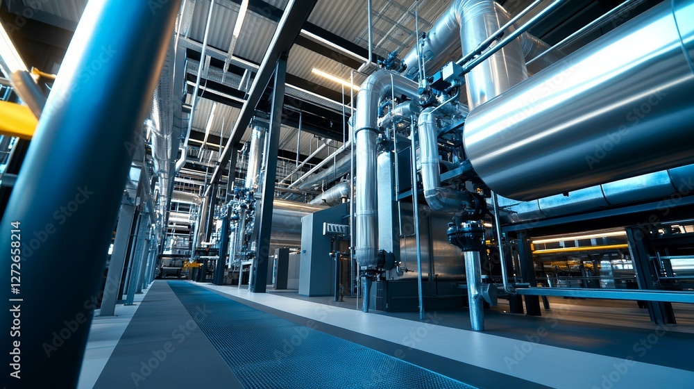 High-Tech Carbon Dioxide Removal System in Modern Industrial Facility High-Tech Carbon Dioxide Removal System in Modern Industrial Facility