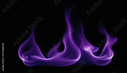 Purple fire flames isolated on black background, purple smoke,Abstract vibrant multicolored flames isolated on black background.645