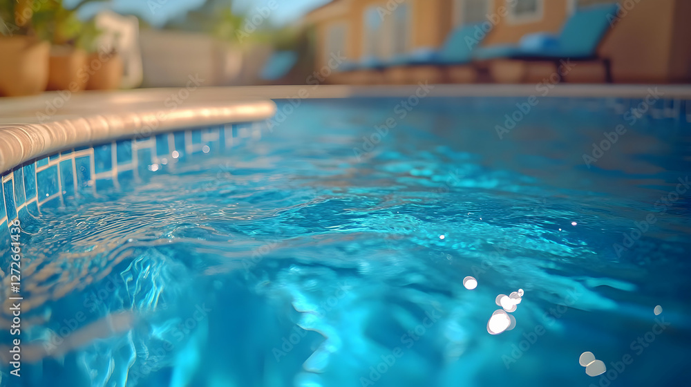 Obraz premium Swimming Pool Water Surface Detail Close Up