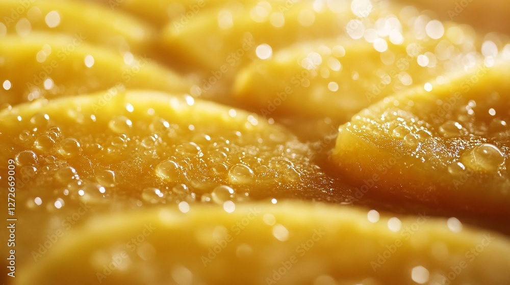 Golden Slices Covered in Dewy Droplets Golden Slices Covered in Dewy Droplets