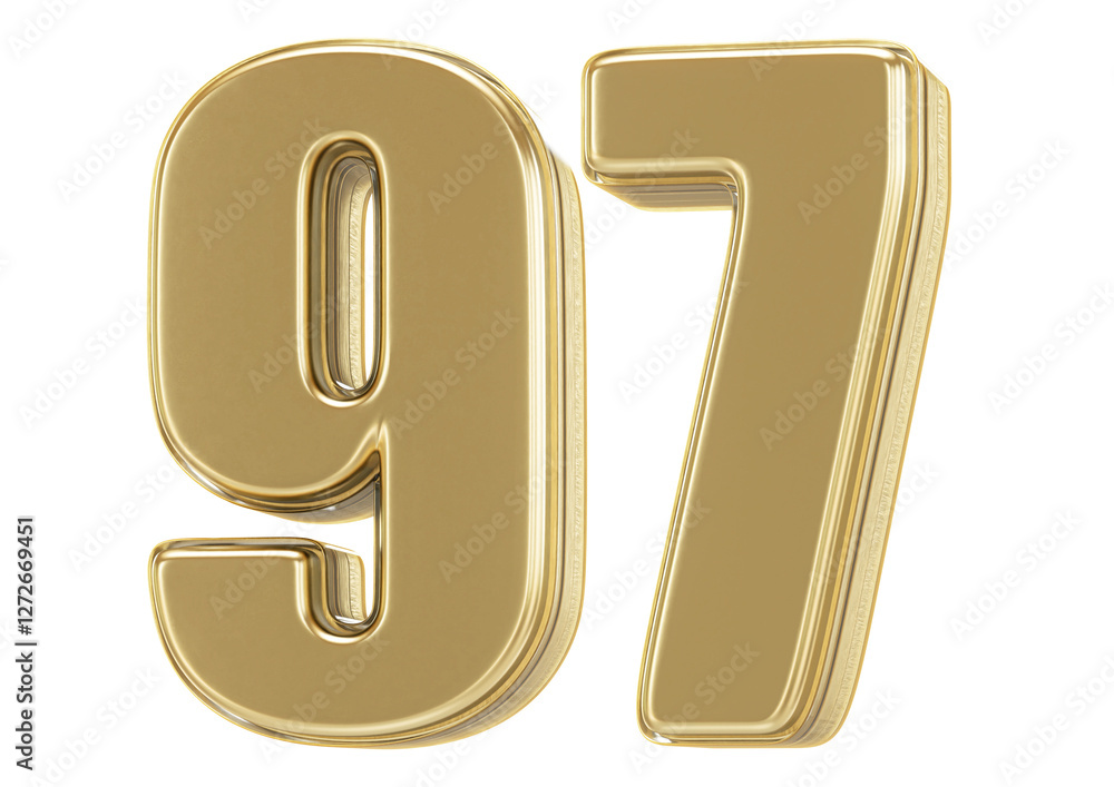 3D Golden Number 97 3D Golden Number 97
