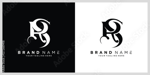 Simple initial SR letter vector logo design