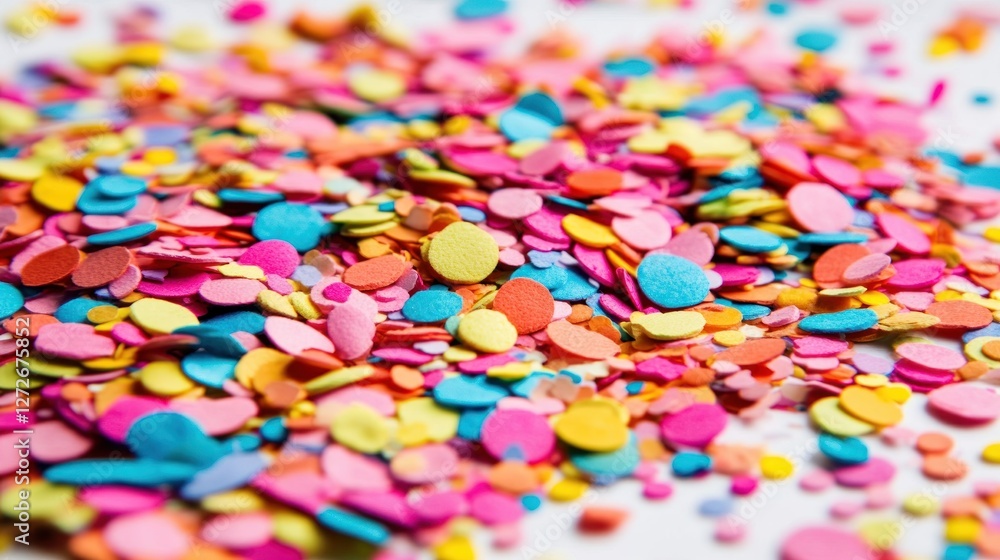 A vibrant mix of colorful confetti scattered across a surface. A vibrant mix of colorful confetti scattered across a surface.