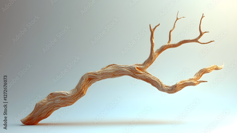 Ancient Branch: A beautifully weathered branch with its intricate network of twigs and a textured appearance, showcasing its raw beauty and the passage of time. Ancient Branch: A beautifully weathered branch with its intricate network of twigs and a textured appearance, showcasing its raw beauty and the passage of time.