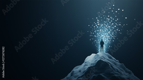 Enlightened Vantage: A silh...