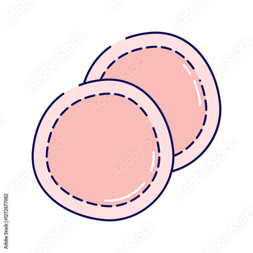 Cotton Pads. Round, soft pads used for skincare or makeup removal.