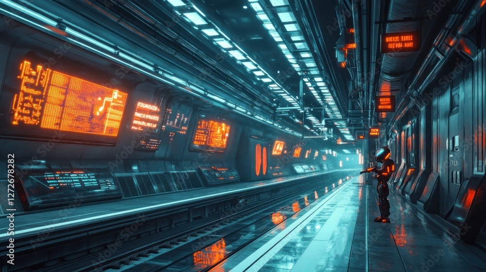Futuristic Train Station: A Cyberpunk Vision Futuristic Train Station: A Cyberpunk Vision