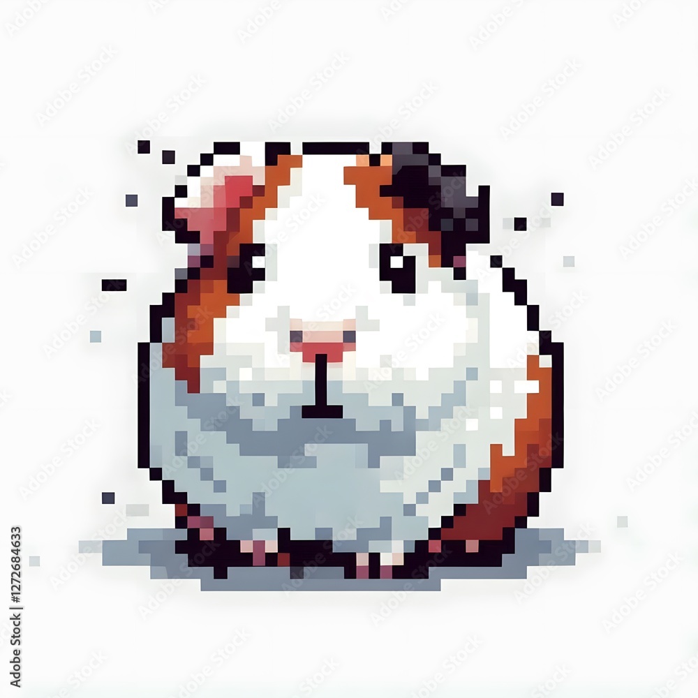 Obraz premium 기니피그, 픽셀아트, jpeg, (Guinea pig, pixel art, jpeg)