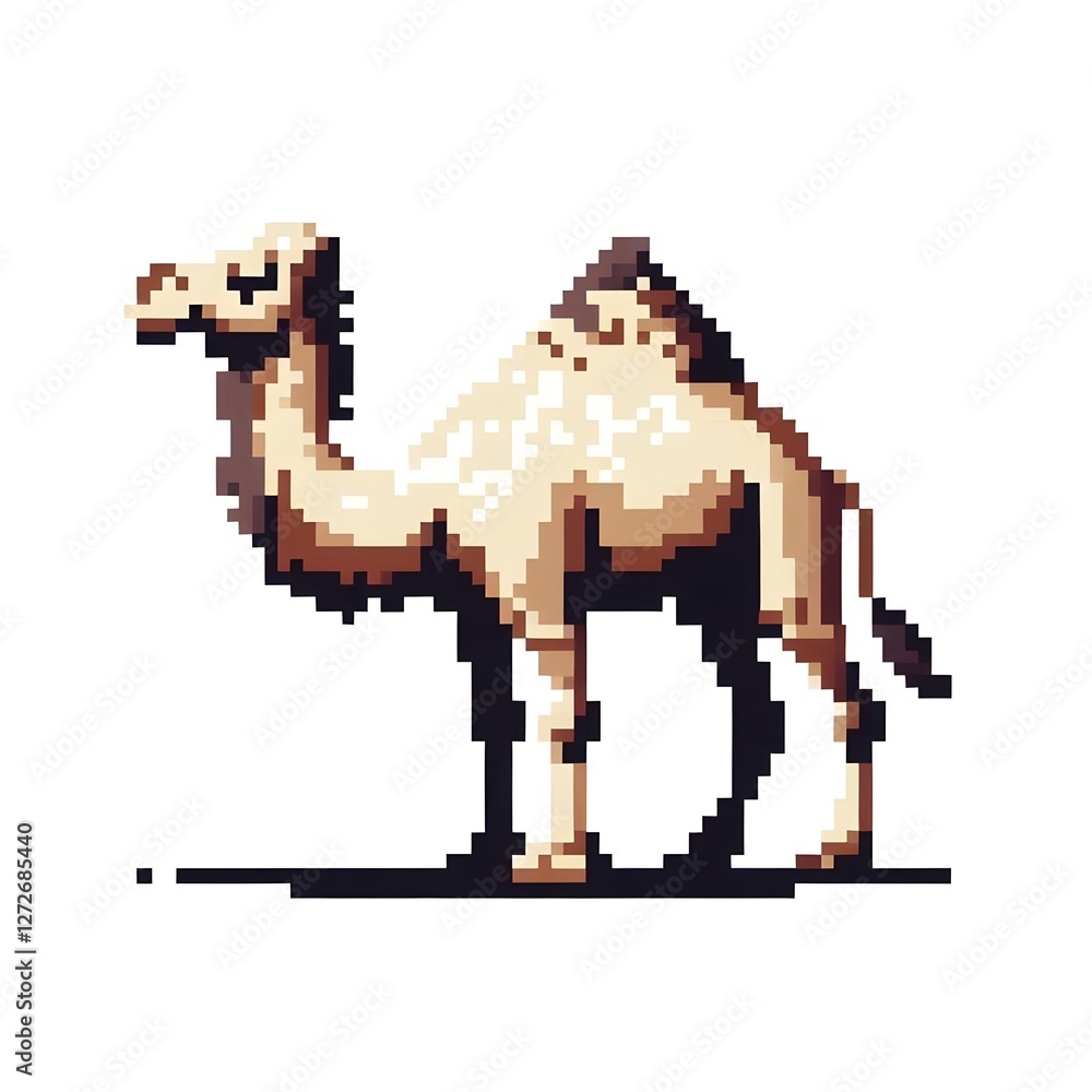 Obraz premium 낙타, 픽셀아트, jpeg (Camel, pixel art, jpeg)