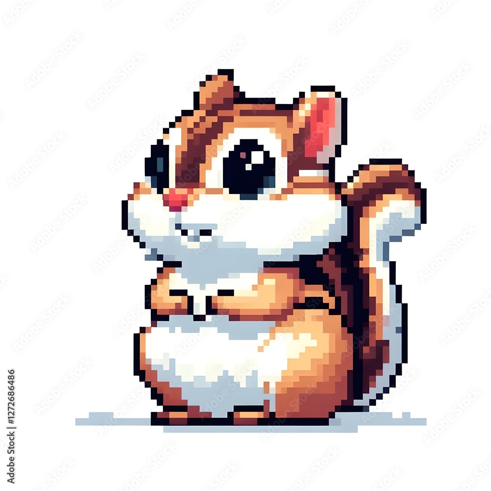Fototapeta premium 다람쥐, 픽셀아트, jpeg (Chipmunk, pixel art, jpeg)
