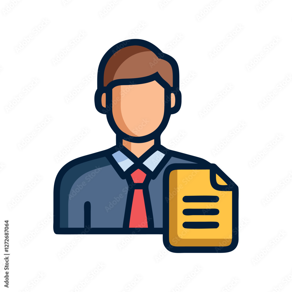 Lawyer holding legal document icon Lawyer holding legal document icon