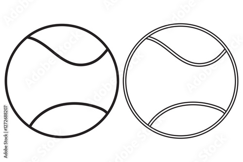 Sports outline icons-Tennis balls. Collection of tennis ball icons in outline styles. Ideal for sports, fitness, and recreational-themed designs.