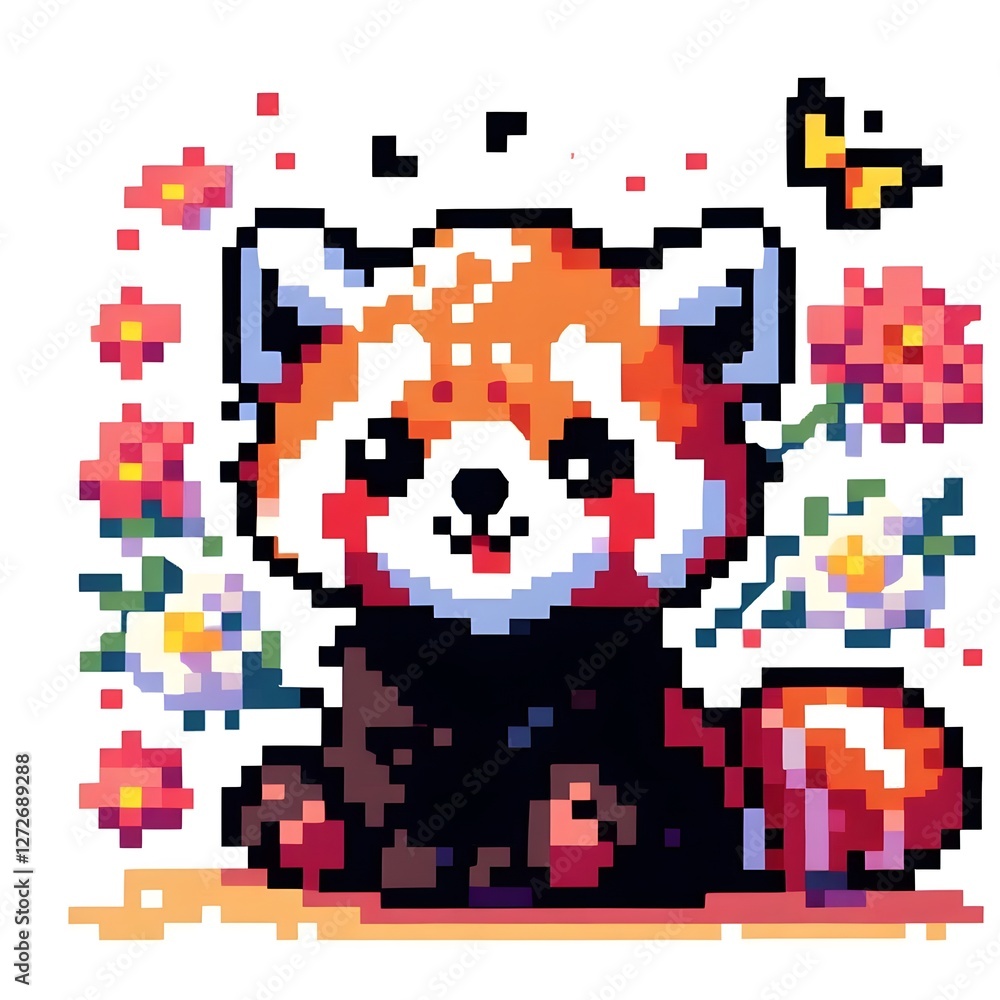 레서판다, 픽셀아트, jpeg (Red panda, pixel art, jpeg) 레서판다, 픽셀아트, jpeg (Red panda, pixel art, jpeg)