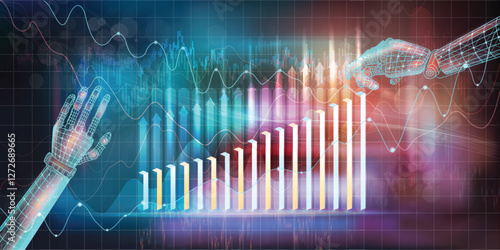 Abstract infographics on the topic of financial growth in a company