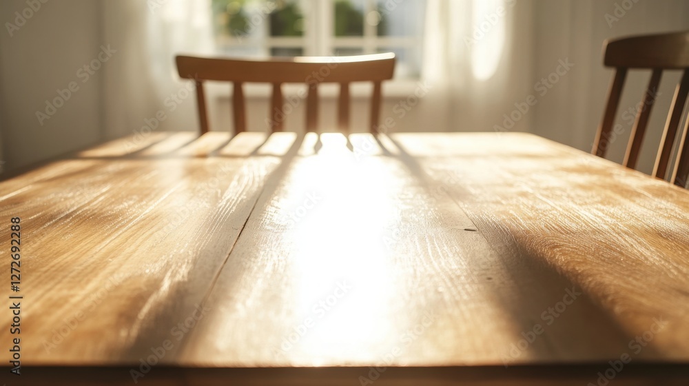 Dementia risk represented by an empty kitchen table. Featuring soft light and faded details Dementia risk represented by an empty kitchen table. Featuring soft light and faded details