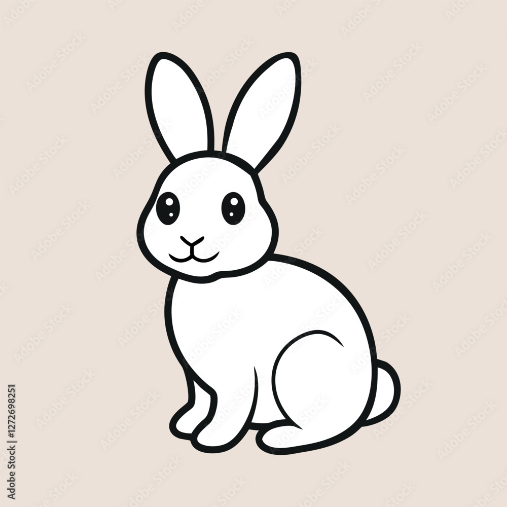 Vector illustration of a bunny. Cute cartoon rabbit vector illustration isolated on white background Vector illustration of a bunny. Cute cartoon rabbit vector illustration isolated on white background