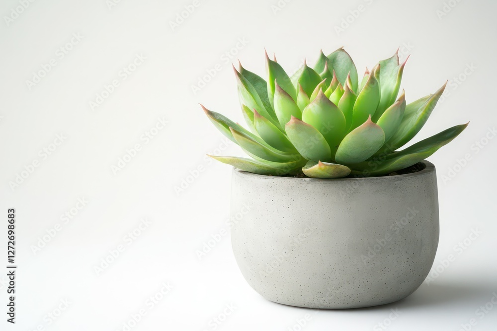 A chic and stylish succulent in a matte concrete pot, placed perfectly against a crisp white backdrop, ideal for showcasing modern plant décor. A chic and stylish succulent in a matte concrete pot, placed perfectly against a crisp white backdrop, ideal for showcasing modern plant décor.