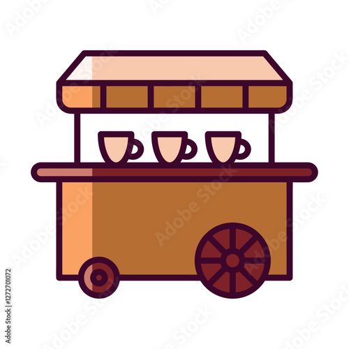 Coffee culture street cart icon