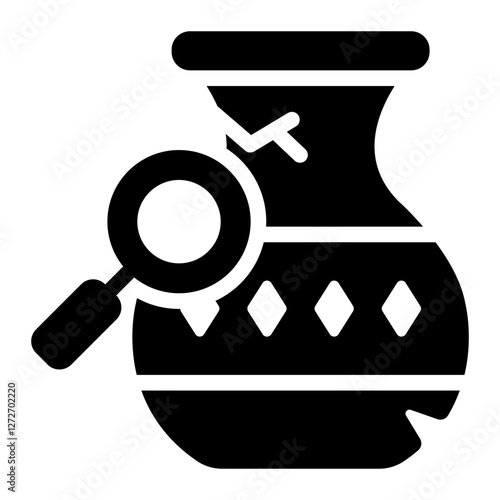 Ancient vase glyph icon representing archeology, ancient artefacts, and cultural heritage