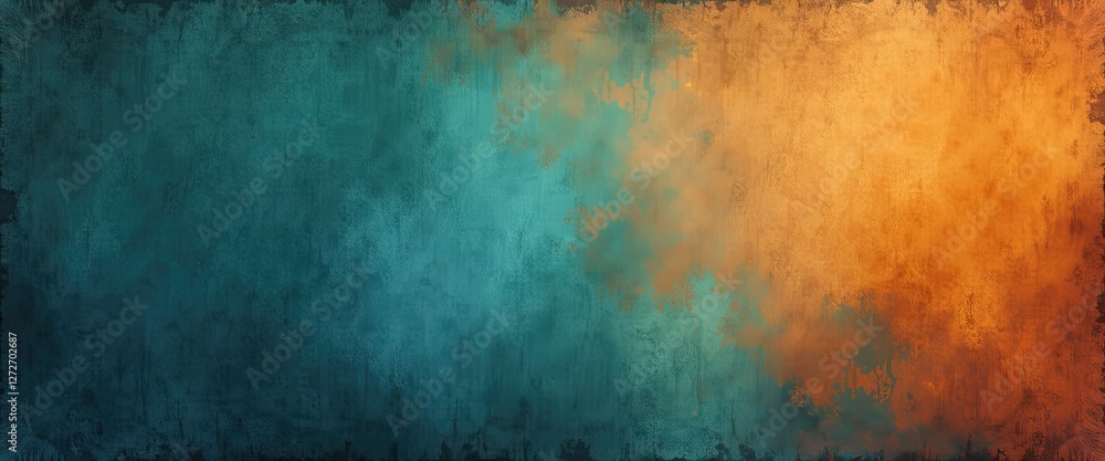 Obraz premium Abstract Teal and Orange Grunge Texture Background