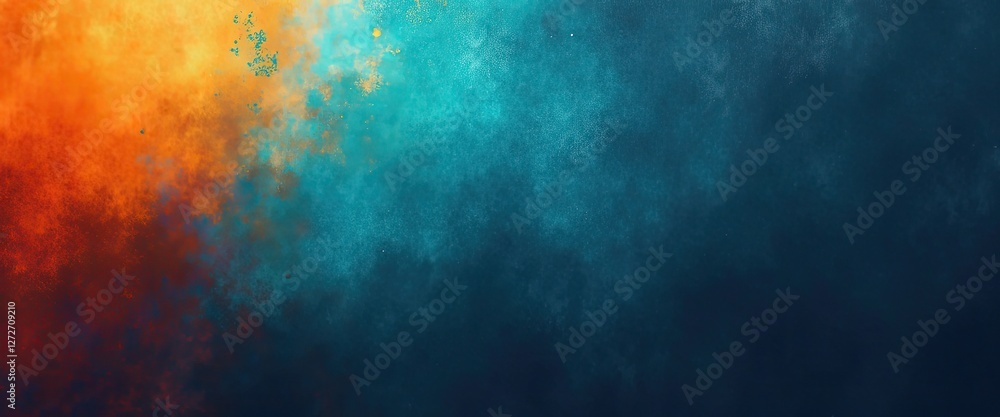 Obraz premium Abstract Orange and Teal Watercolor Texture Background