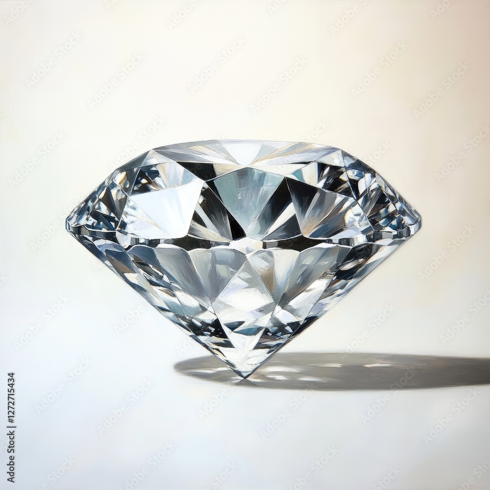 Sparkling diamond, studio shot, isolated, light background Sparkling diamond, studio shot, isolated, light background