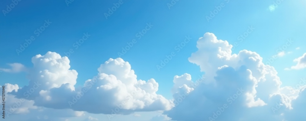 Soft white clouds drift lazily across a brilliant blue sky, sky, atmosphere, clouds Soft white clouds drift lazily across a brilliant blue sky, sky, atmosphere, clouds