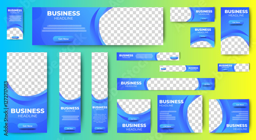 Business Marketing Advertising banner design template. web banner ad layout. vector