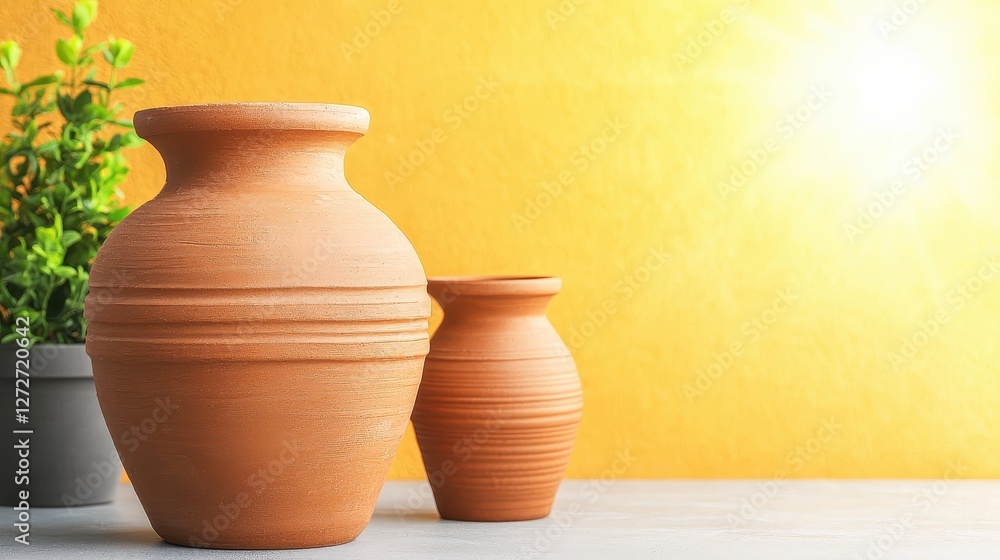 clay pot on a table clay pot on a table