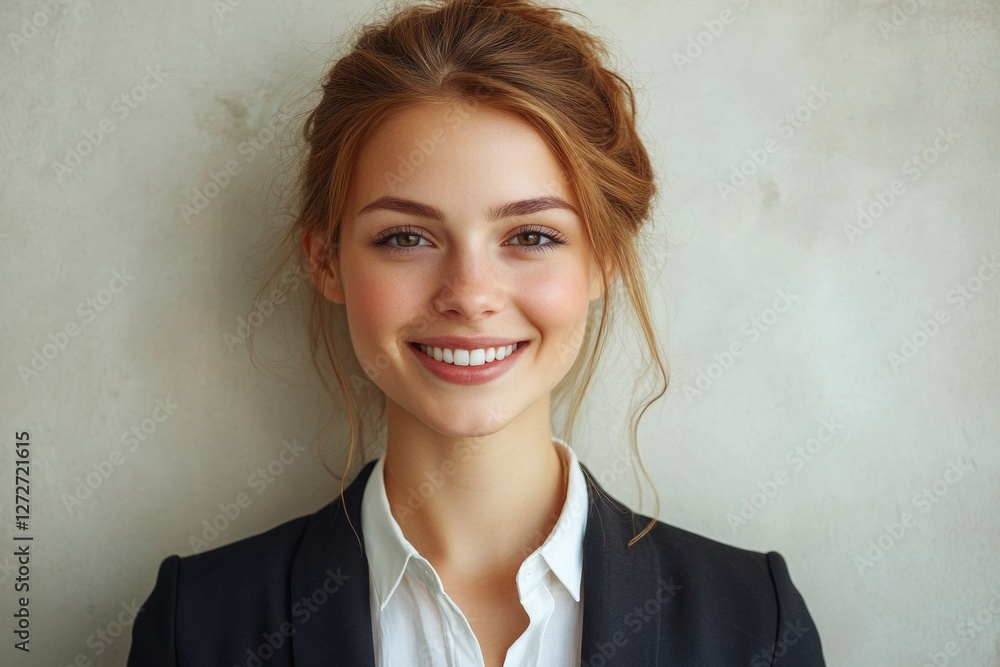 Smiling businesswoman in blazer professional portrait, confident expression Smiling businesswoman in blazer professional portrait, confident expression