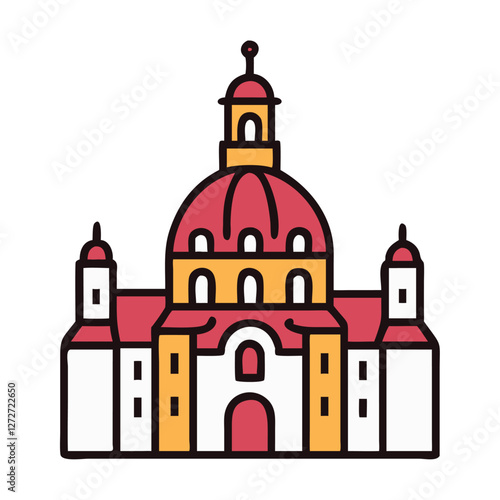 Germany baroque cathedral with red domes